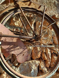 Das historische Fahrrad mit dem früher einmal die ganze Insel Mallorca umrundet wurde.